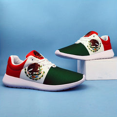 Mexican Flag Pattern Soft Sneakers Lightweight Running Shoes