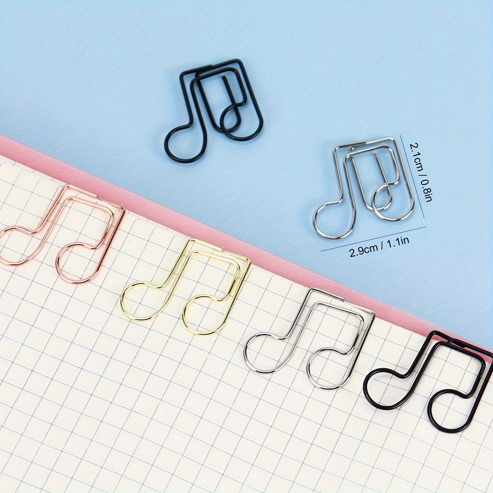 20pcs Music Note Paper Clip for Office and School Use