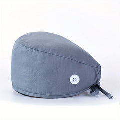 Solid Cotton Work Cap Casual Nurse Hats Elastic Lace Up Cap Adjustable