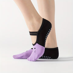 Women Yoga Socks Anti-slip Backless Pilates Ballet Dance Fitness Slipper