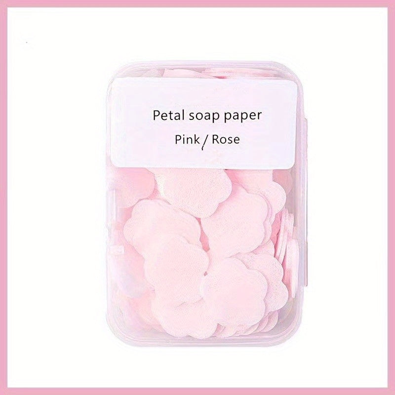 Portable Handwashing Tablets Soap Paper Disposable Travel Mini Petal Box