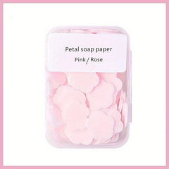 Portable Handwashing Tablets Soap Paper Disposable Travel Mini Petal Box