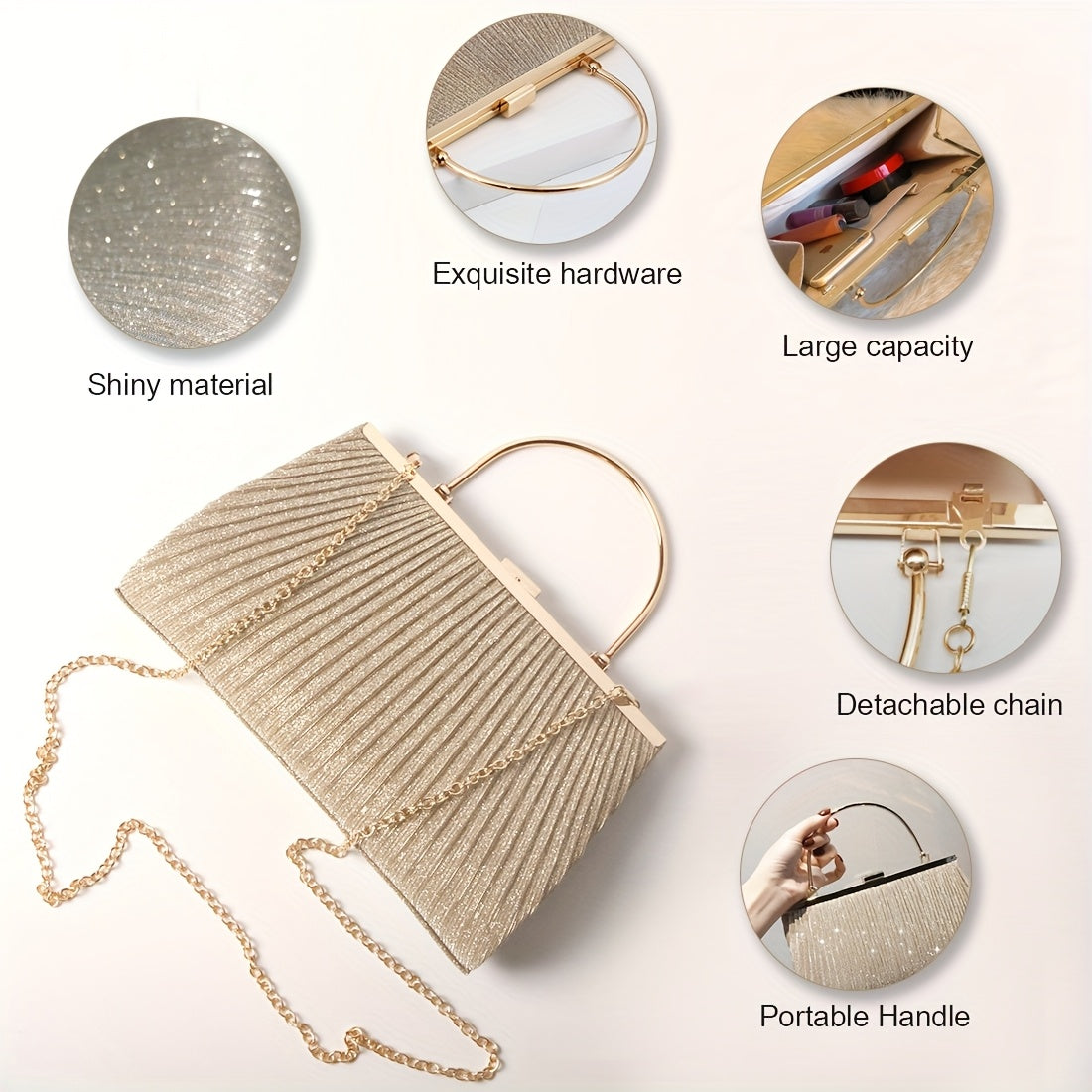 Glitter Clutch Bags Sparkly Evening Bags Sequin Bag for Wedding Party