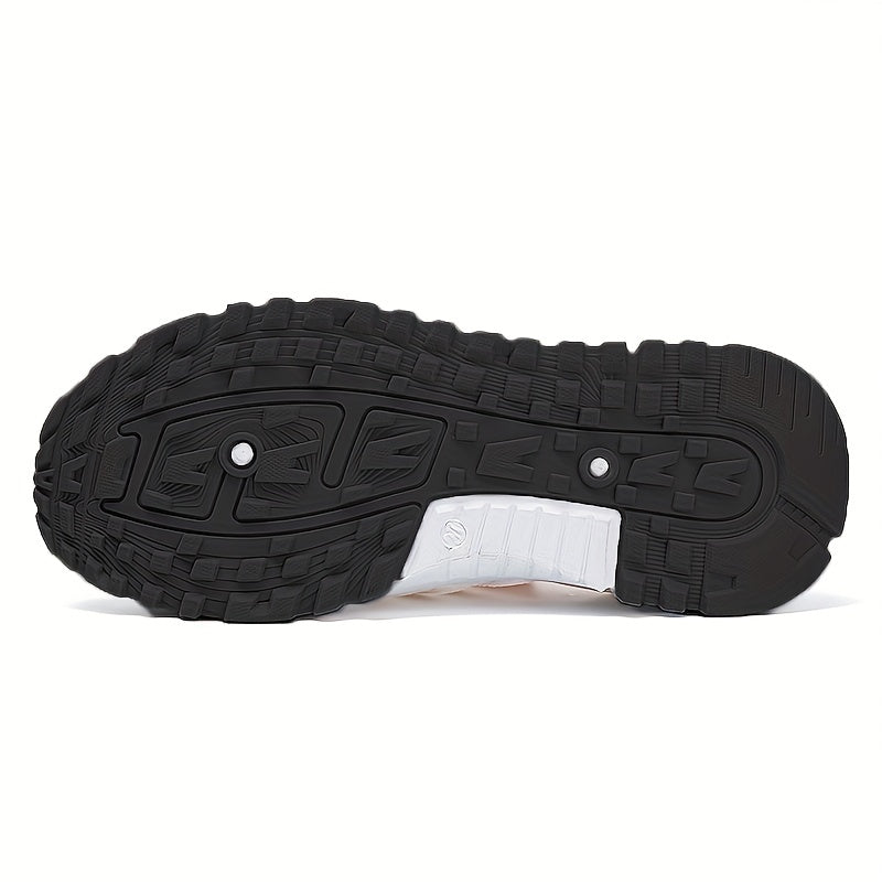 Women's Breathable Knit Platform Sneakers Casual Lace Up Outdoor Shoes
