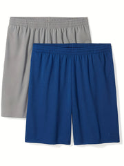 2pcs Quick Dry Comfy Men's Shorts Drawstring Athletic for Gym Workout