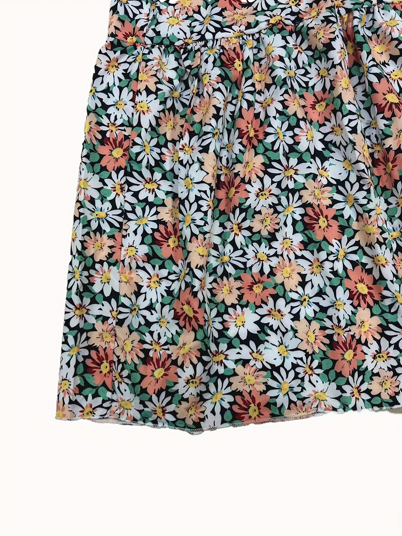 Floral Print Elastic Waist Midi Skirt Women's Clothing