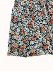 Floral Print Elastic Waist Midi Skirt Women's Clothing