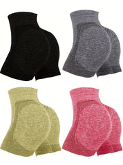 4-Pack High Waist Butt Lifting Workout Shorts for Women