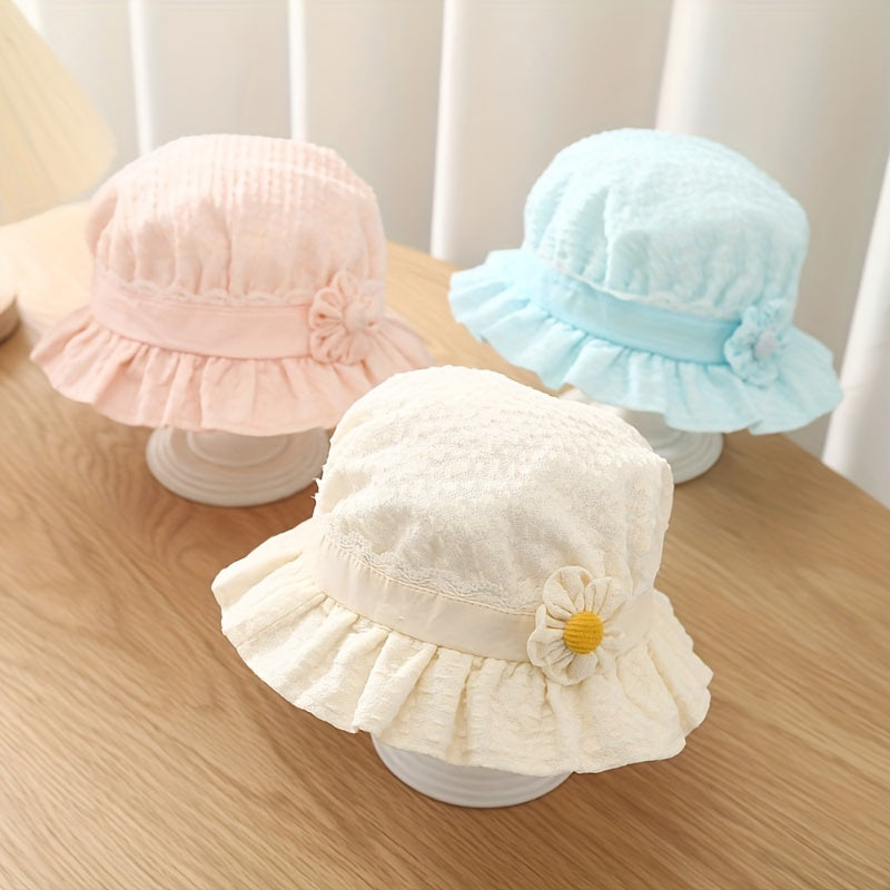 Small Flower Sun Hat for Baby Girls - Sun Protection Princess Hat