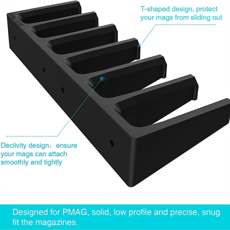 6 Slot AR 15 Pendant ABS 6X Standard PMAG Wall Mount Rack Magazine Holder