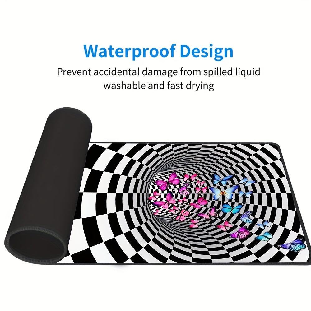 Butterfly Pattern Mouse Pad Non slip Washable Desktop Mat