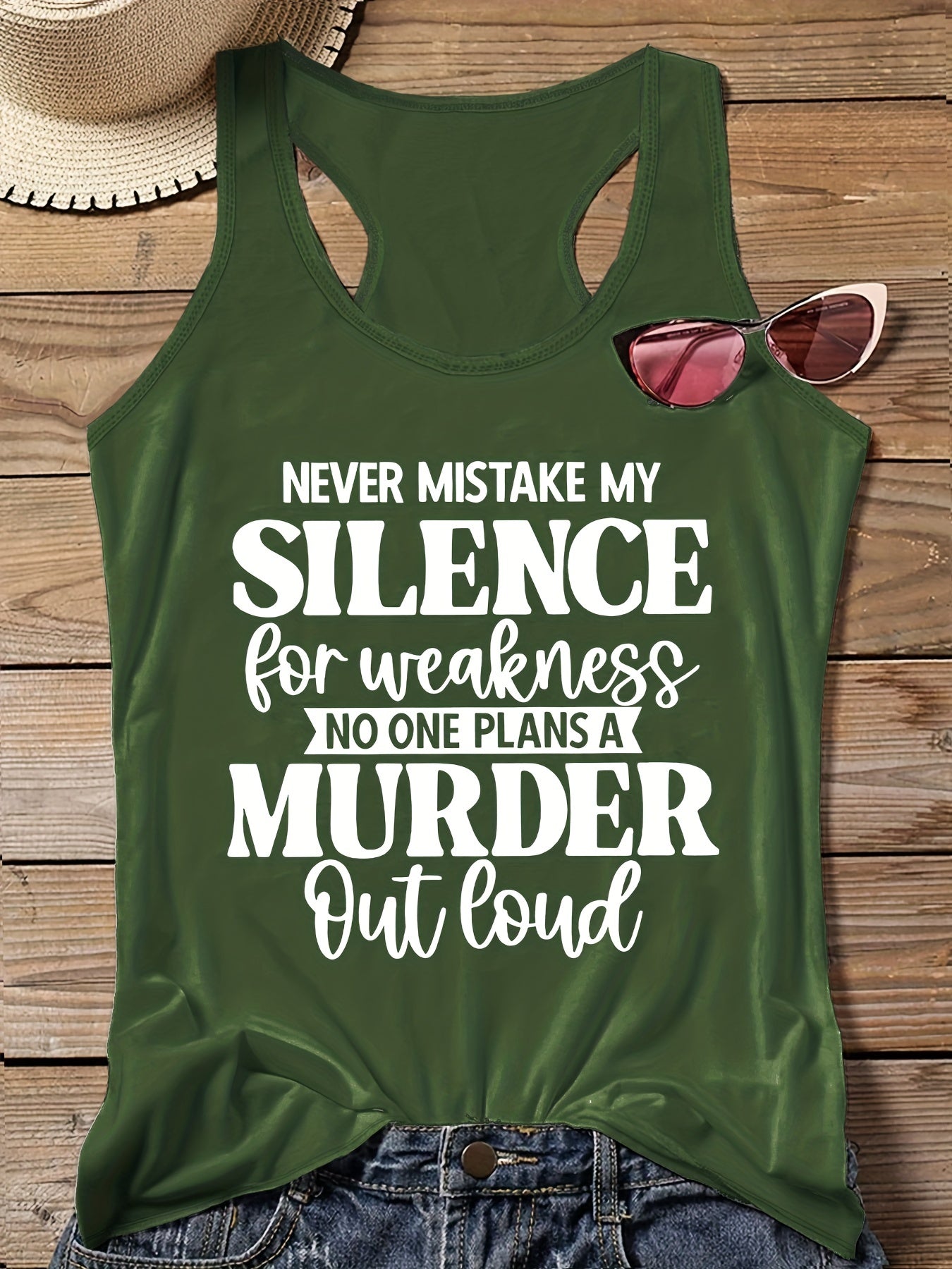 Women's Slogan Print Vest Top