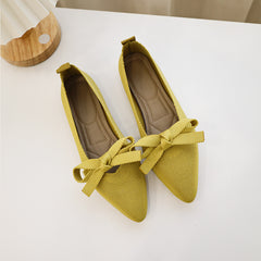 Breathable Knitted Pointed Toe Flats Slip-on Ballet Shoes Women's Footwear