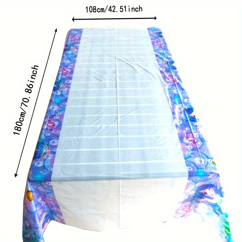 Mermaid Tablecloth for Birthday Party Decorations