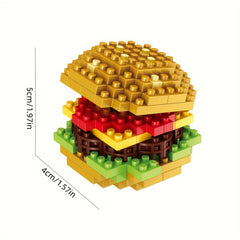 Mini Fast Food 3D Model Building Blocks DIY Burger French Fries Hot Dog