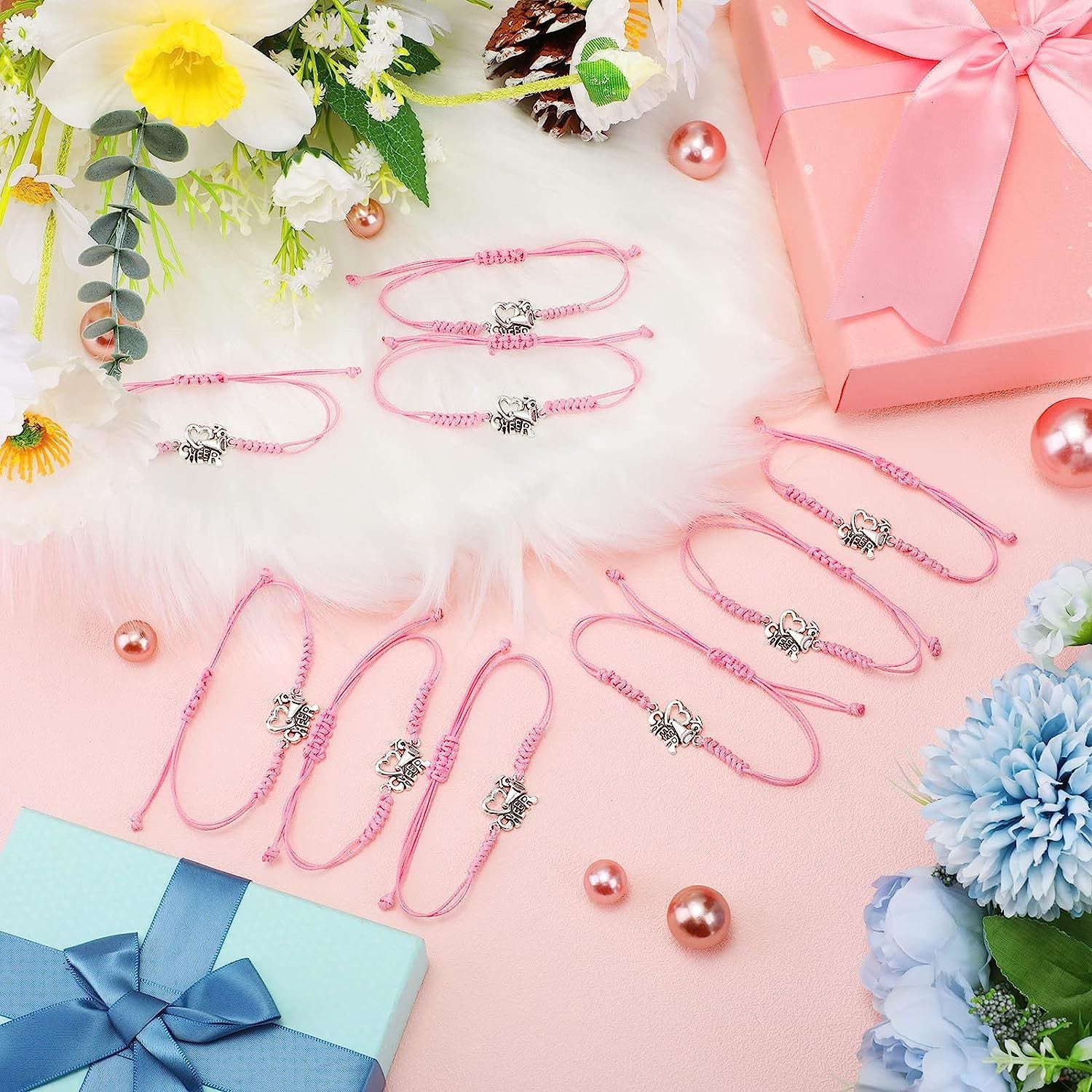 Adjustable Cheerleader Cheer Bracelets Bulk for Kids