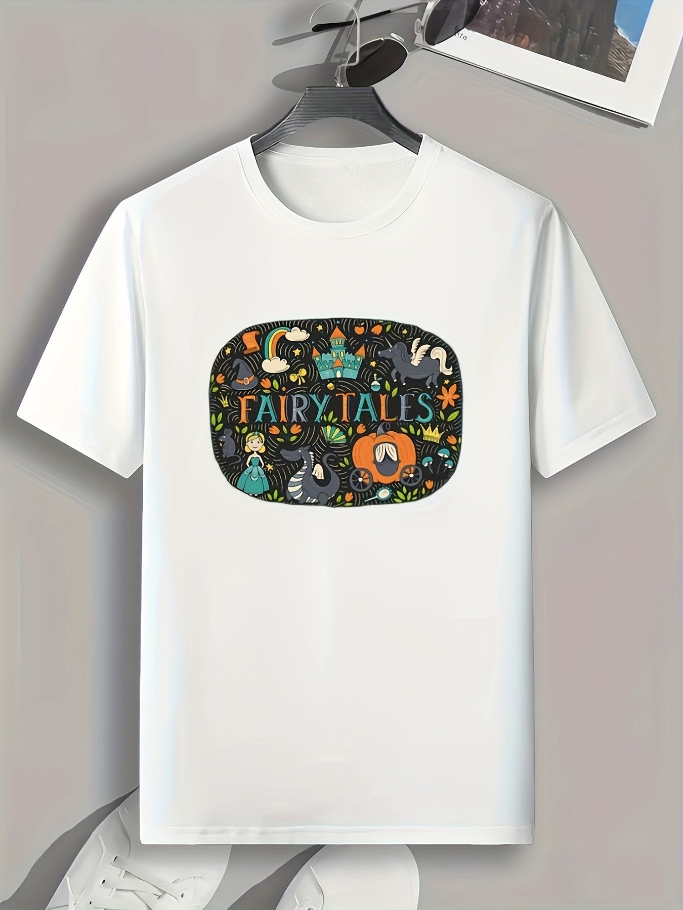 FAIRY TALES Pattern Print Men's Comfy Sports T shirt Graphic Tee