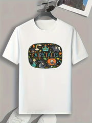 FAIRY TALES Pattern Print Men's Comfy Sports T shirt Graphic Tee