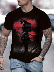 Warrior Pattern Print Men's Short Sleeve T-shirt