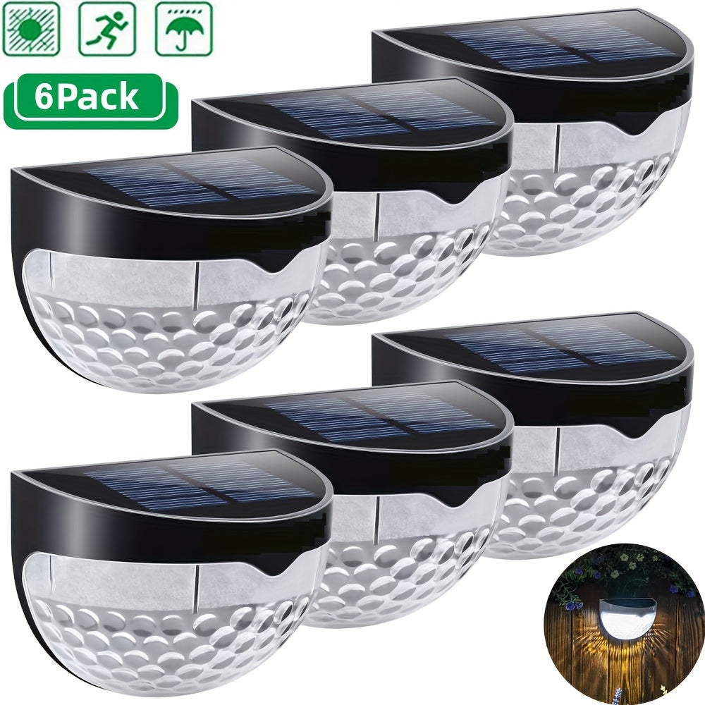 6pcs Solar Staircase Lights Waterproof Wall Lights for Outdoor Garden Patio
