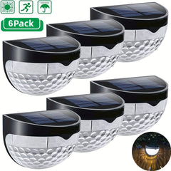 6pcs Solar Staircase Lights Waterproof Wall Lights for Outdoor Garden Patio