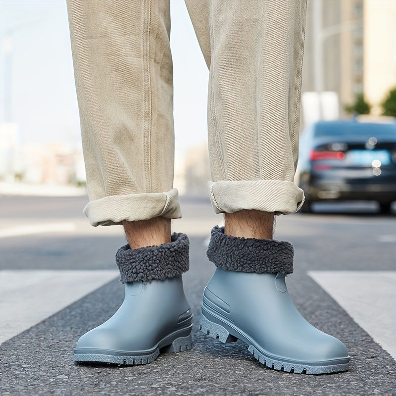 Winter Warm Short Boots Waterproof Shoes Slip On Rubber