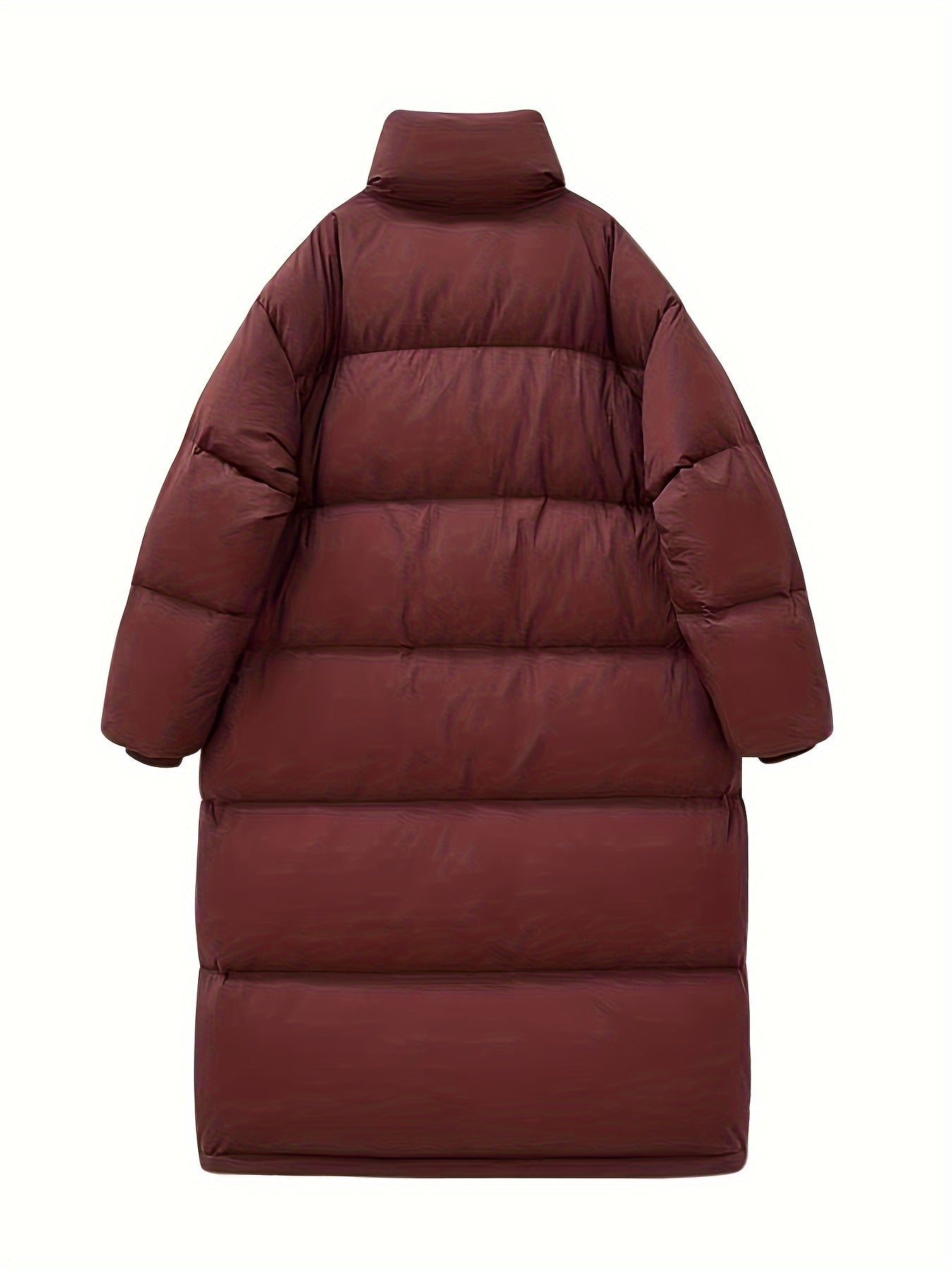 Long Puffer Jacket Winter Warm Stand Collar Activewear