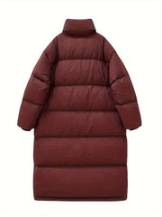 Long Puffer Jacket Winter Warm Stand Collar Activewear