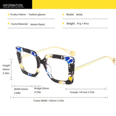 Rectangle Oversized Clear Lens Eyeglasses Light Blocking Glasses