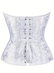 Strapless Corset Bustier Tummy Control Jacquard Body Shaper