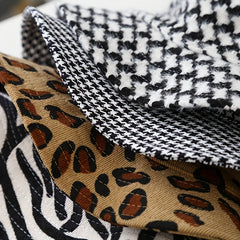 Warm Leopard Print Children's Fisherman Hat for Outdoor Travel