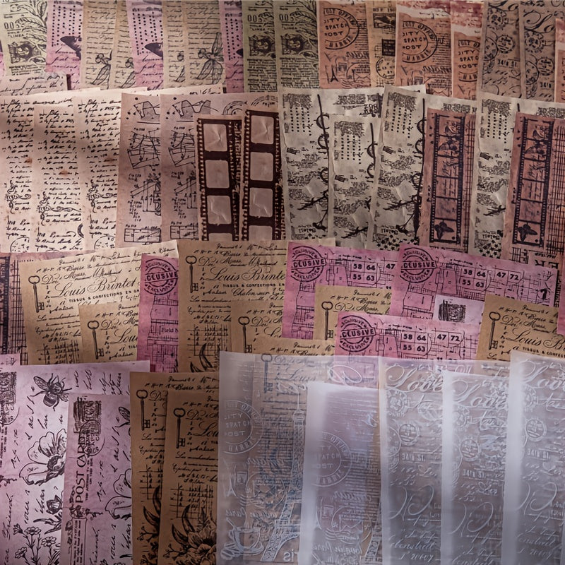 30 Pcs Retro Letter Sheet Material for Junk Journal & Scrapbooking