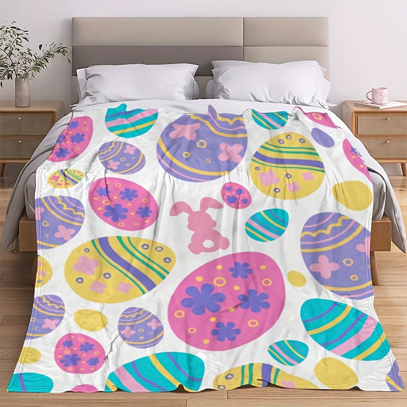 Egg Rabbit Flannel Blanket Soft Comfortable Holiday Gift
