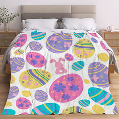 Egg Rabbit Flannel Blanket Soft Comfortable Holiday Gift