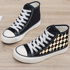 Cherry Print Plush Lined Canvas Sneakers
