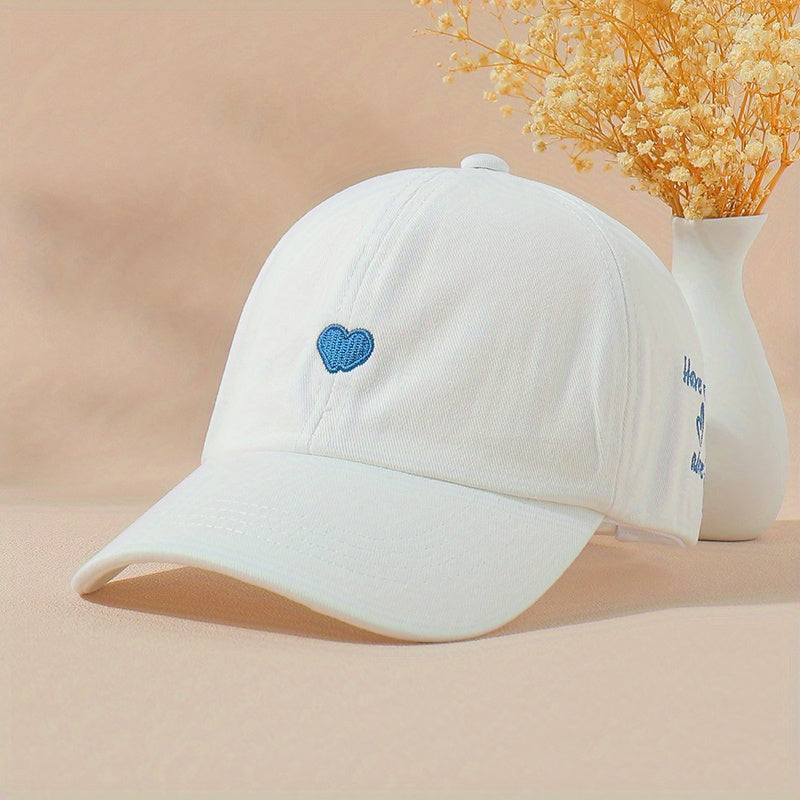 Kids Love Letter Embroidery Top Ponytail Hat