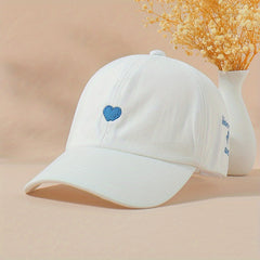 Kids Love Letter Embroidery Top Ponytail Hat