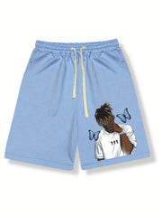Boy With Butterflies Shorts Men's Summer Casual Graphic Drawstring
