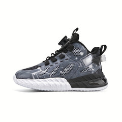 Boys' High Top Basketball Shoes - Breathable for Running & Training