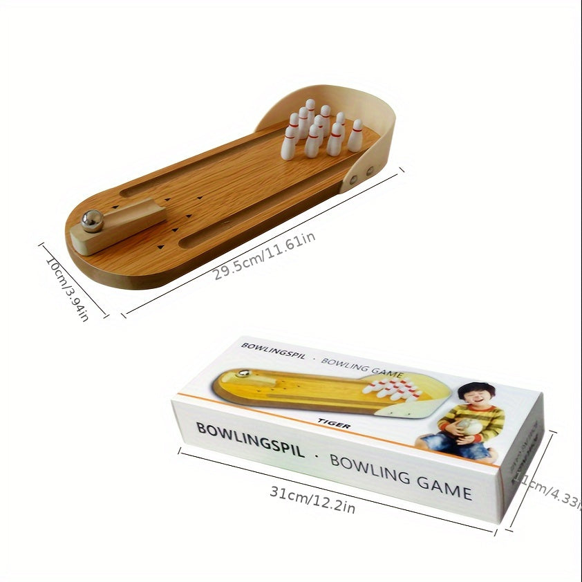 Mini Wooden Desktop Bowling Game for Family Gathering