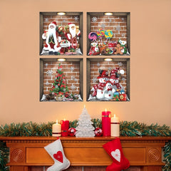 Christmas Wall Sticker Snowflake Santa Claus Tree Candy Party Window Sticker