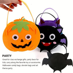 Halloween Candy Bag Non Woven DIY Handbag Pumpkin Bucket