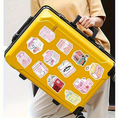 50pcs Pink Beverage Packaging Graffiti Stickers DIY Decor Waterproof Diary Stick