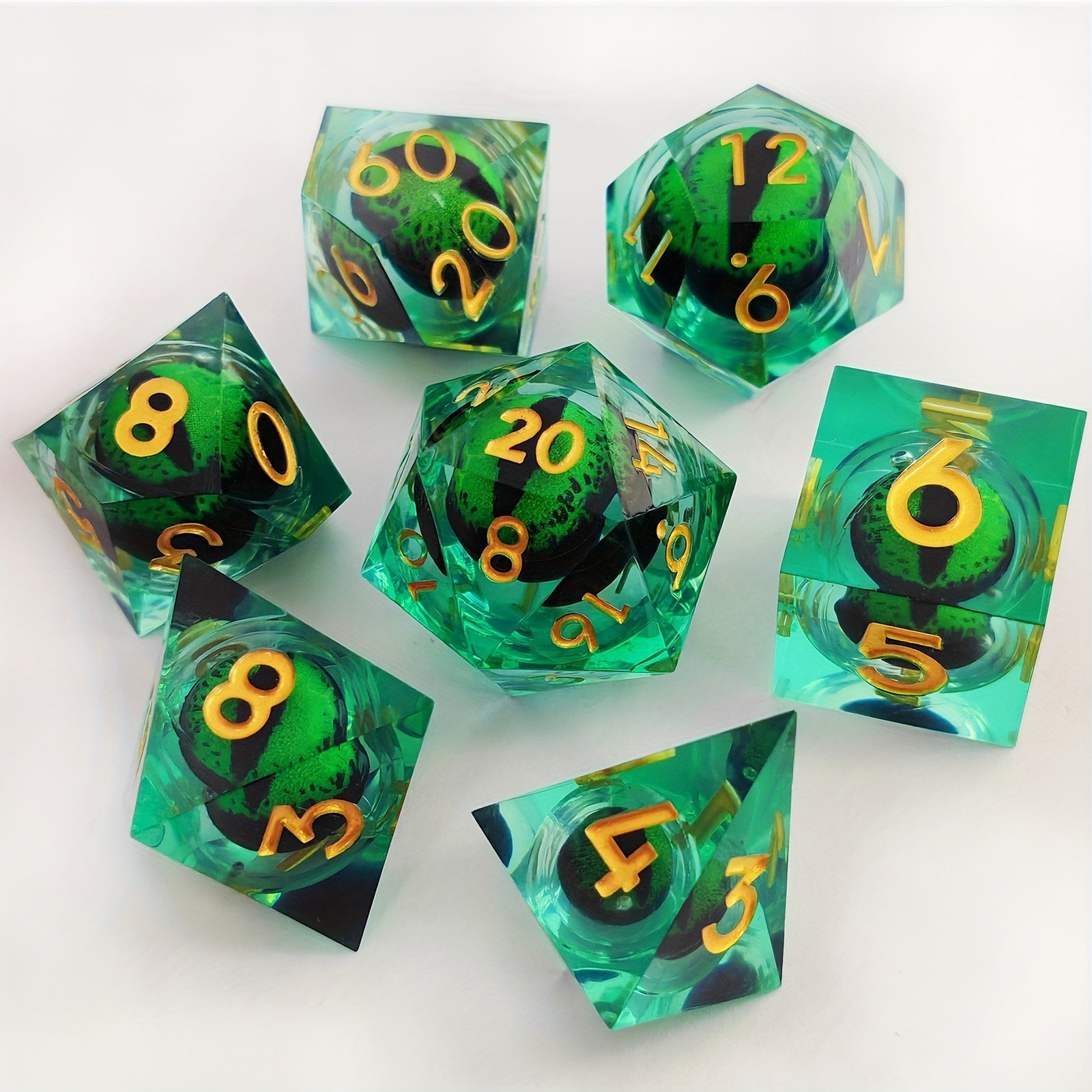 Resin Quicksand Dragon Eye Dice Set for Tabletop Games