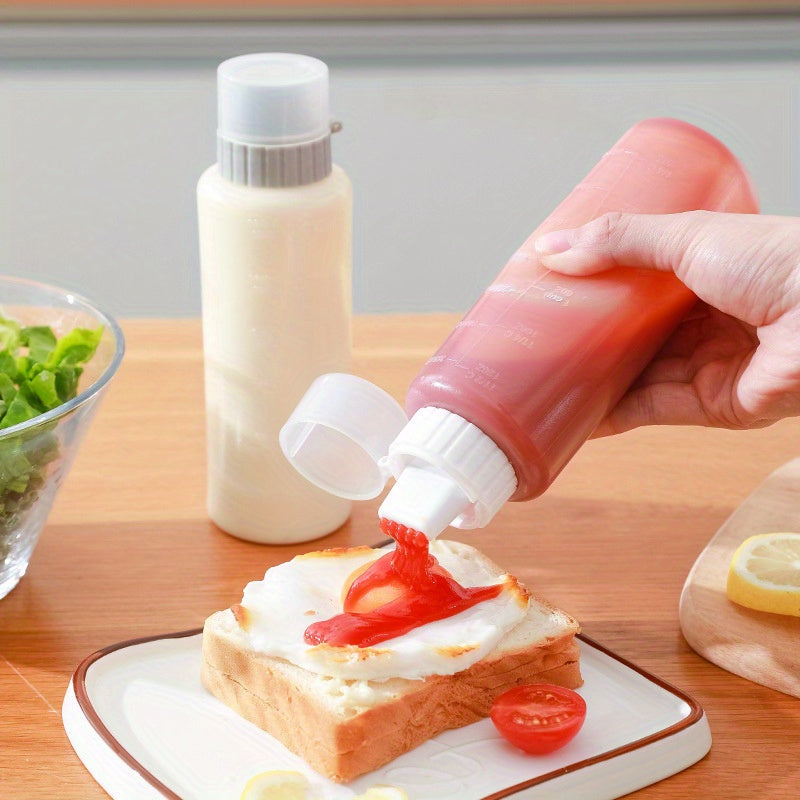 Squeezable Condiment Bottle 5-Hole Sauce Bottle for Salad Tomato Sauce Honey