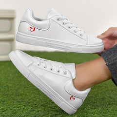 Heart Pattern Skate Shoes Lace Up Flat Casual Sneakers