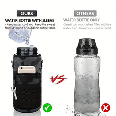 Stay Hydrated Sporty Insulated Water Bottle Carrier with Strap & Pockets