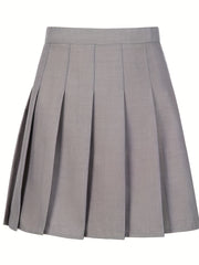 Kid Girls' Pleated Skirt High Waist Preppy Skirt Multicolor Optional