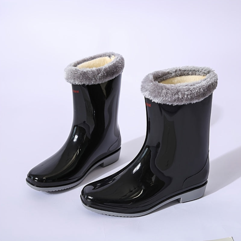 Women's Thermal Rain Boots Fleece Waterproof Booties