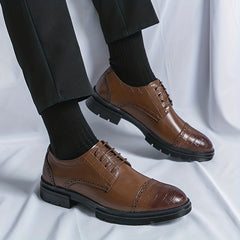 Men's Plaid Lace Up Dress Shoes - Smart Casual Walking Shoes